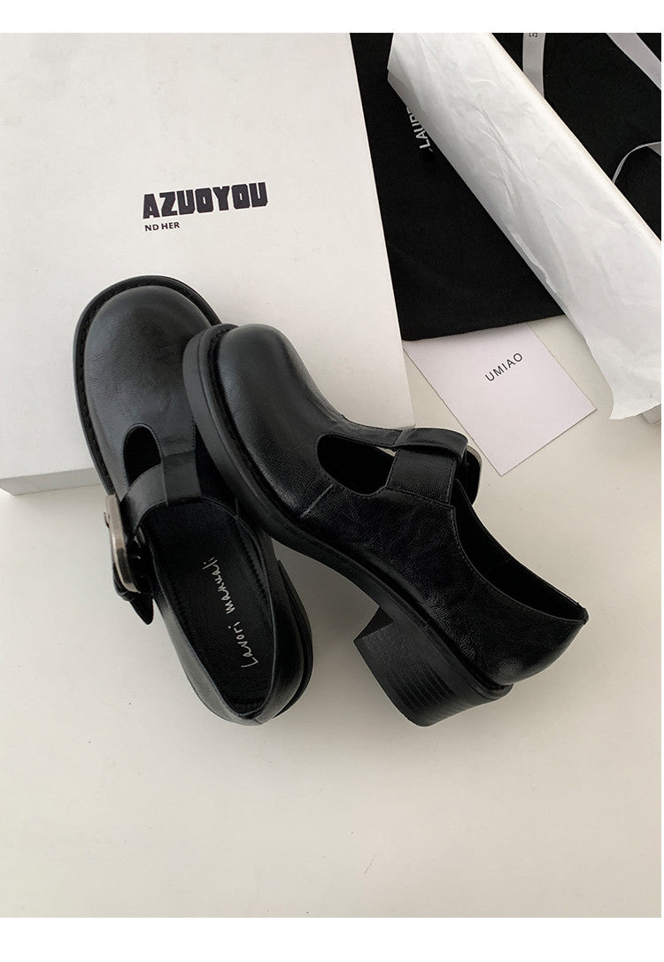Karin Luna In Stock Spot Goods round Head t Round Toe British Style Single Shoes