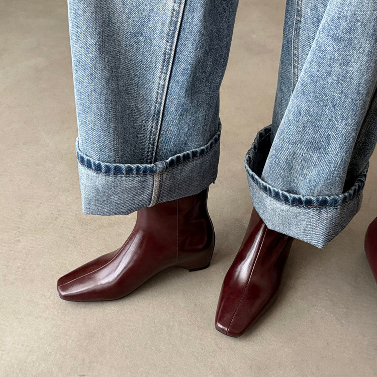 Karin Luna Basic Versatile  Square toe Hot-selling Short Boots