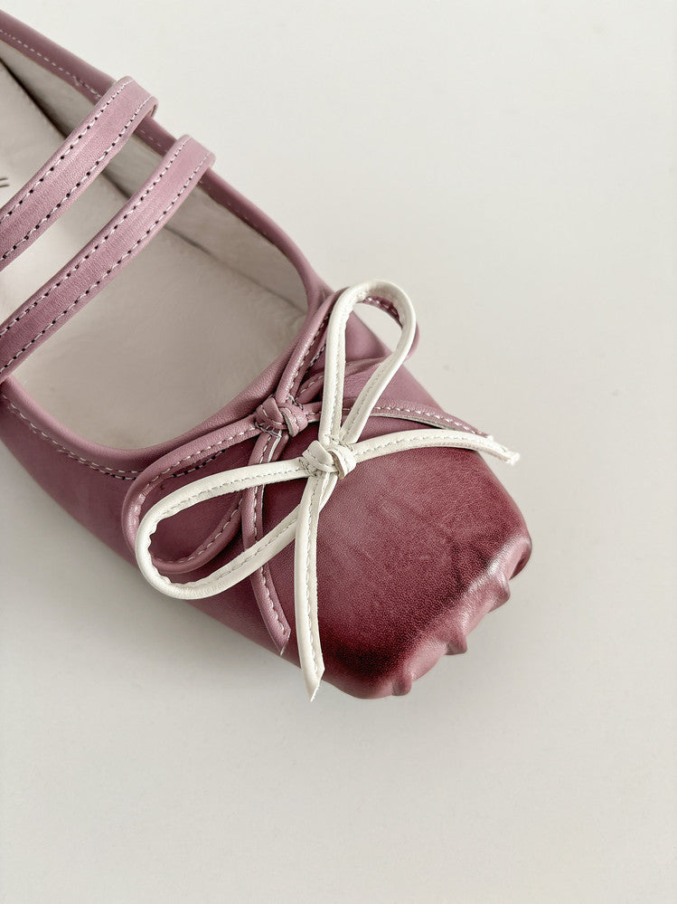 Karin Luna In Stock In Stock   Summer New Sweet Bowknot Color Block Square Toe Height-Increasing Slippers