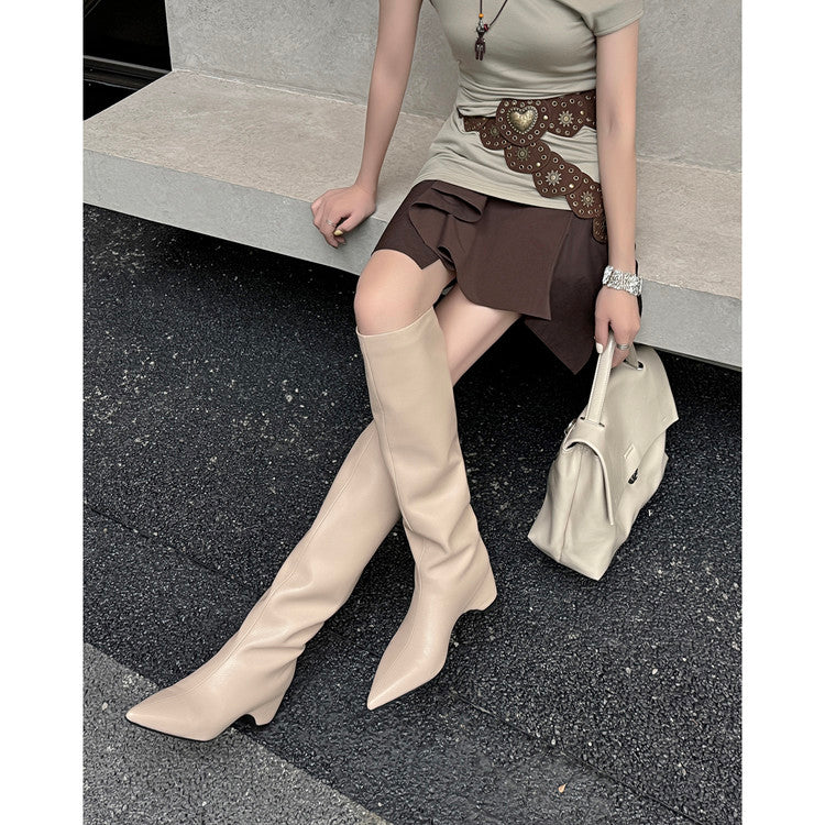 Karin Luna Hot-Selling Internal Height Increase Pointed Toe Straight-Leg Hot-Selling Long Boots
