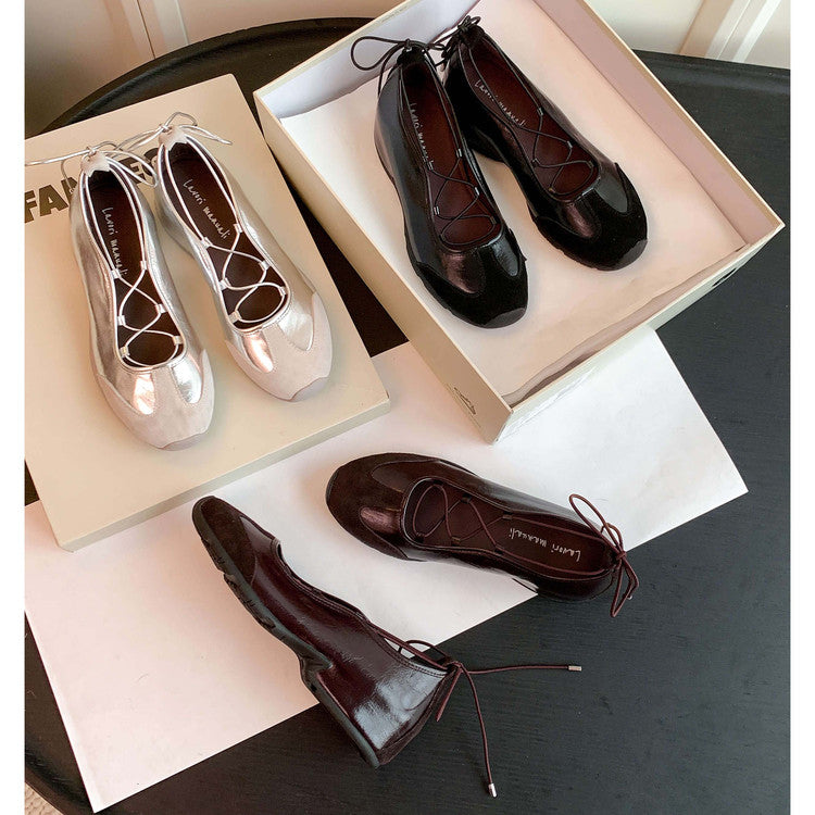 Karin Luna Basic Versatile British Style Casual Lace-up Flats