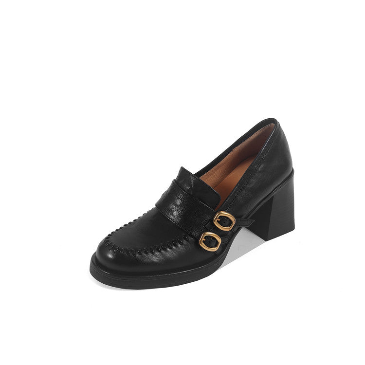 Karin Luna Bestseller Hot-Selling Derivative Edition Self-contained Strap Buckle Casual Loafers
