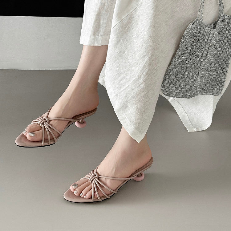 Karin Luna In Stock In Stock  In Stock Round Toe Cross Hollow Round Toe Stiletto Slippers