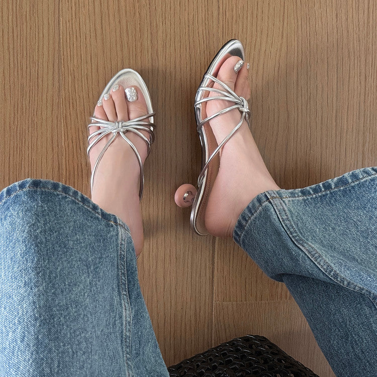Karin Luna In Stock In Stock  In Stock Round Toe Cross Hollow Round Toe Stiletto Slippers