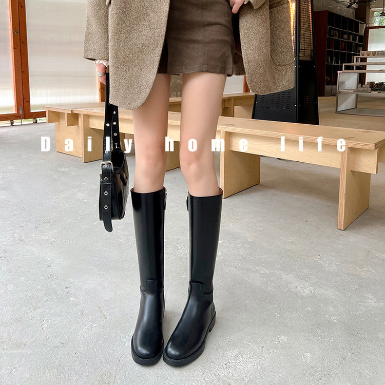 Karin Luna In Stock In-stock Basic Classic Timeless Round Toe Casual Riding Boots