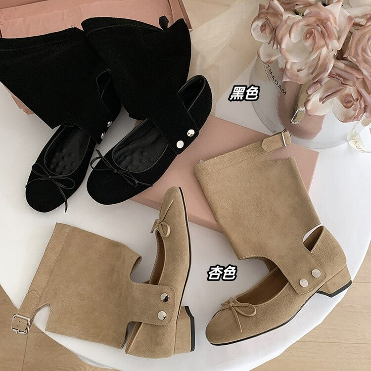 Karin Luna In Stock  Summer  Popular  Detachable Two-Way Vintage Mary Jane Plus Tube Long Boots