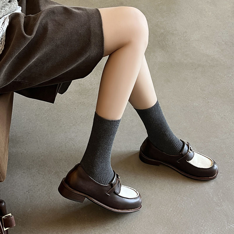 Karin Luna Casual Shoes Series~  In stock Classic color-blocking British style deep-mouth single shoes