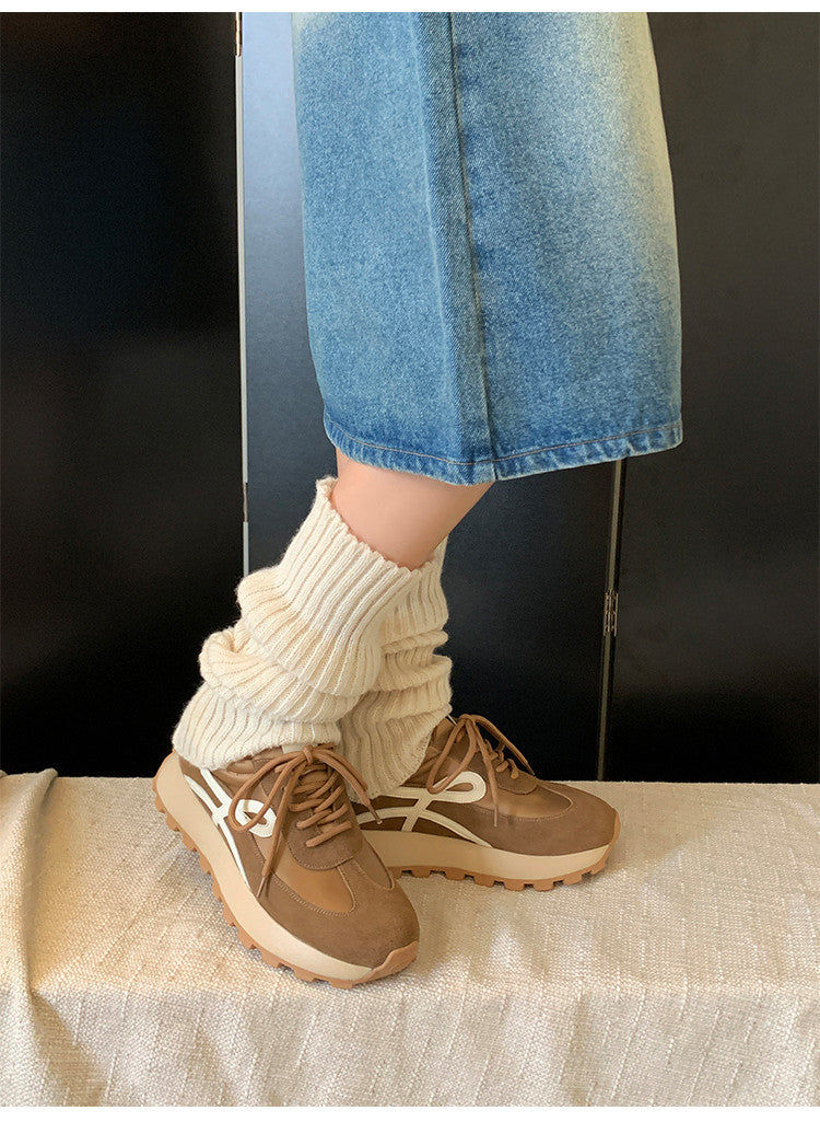 Karin Luna Casual Shoes Series~  In Stock Hot-Selling Versatile Lace-Up Thick-Soled Deep Mouth Single Shoes
