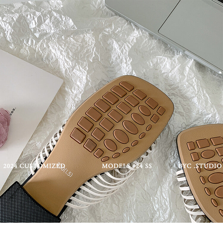 Karin Luna In Stock Spot Goods  Resort Style Handwoven Flat Sole Slippers