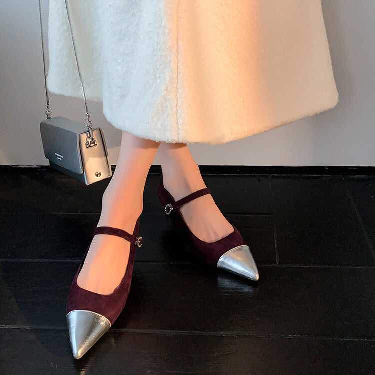 Karin Luna In Stock  Spot Goods In Stock  Classic Color Block Pointed Toe Hot-Selling Elegant Stiletto Pumps