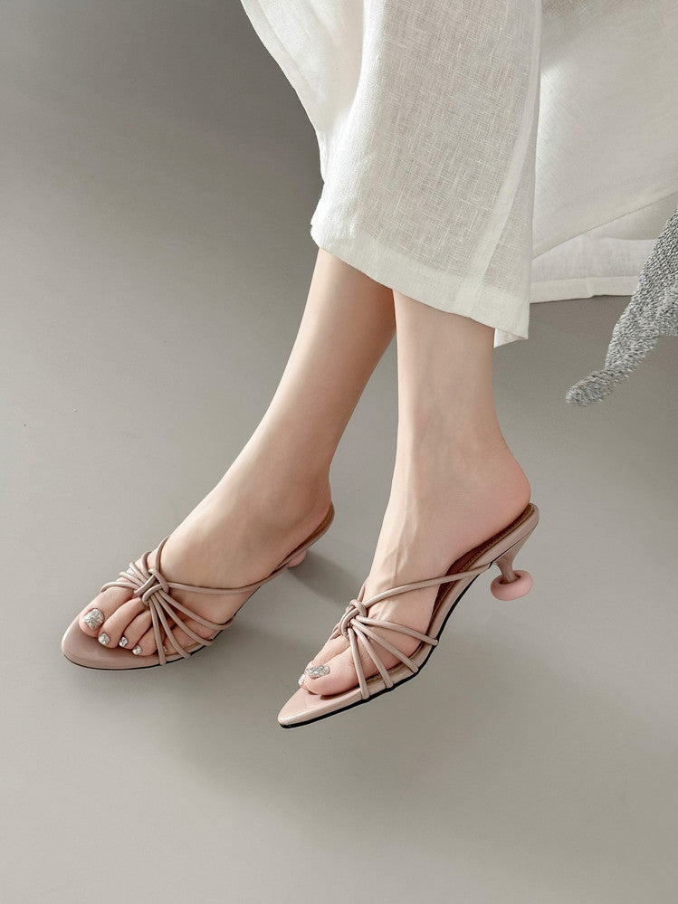 Karin Luna In Stock In Stock  In Stock Round Toe Cross Hollow Round Toe Stiletto Slippers