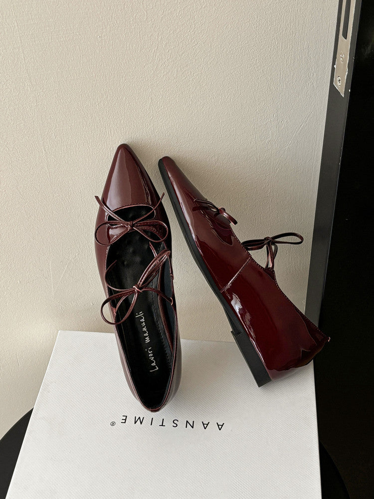 Karin Luna In Stock Spot Goods  Hot-selling Element Bowknot Square Toe Pointed Toe Single Shoes
