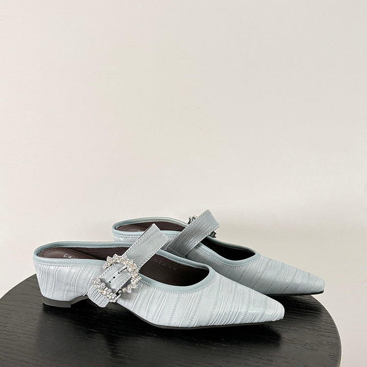 Karin Luna In Stock Spot Goods Full Layer Rhinestone Exquisite Closed-Toe Slippers