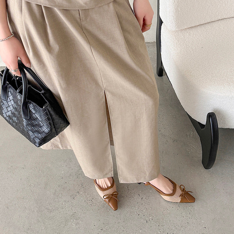 Karin Luna In Stock Spot Goods Braided Style Elegant Thin Heel Pointed Toe Closed-Toe Sandals