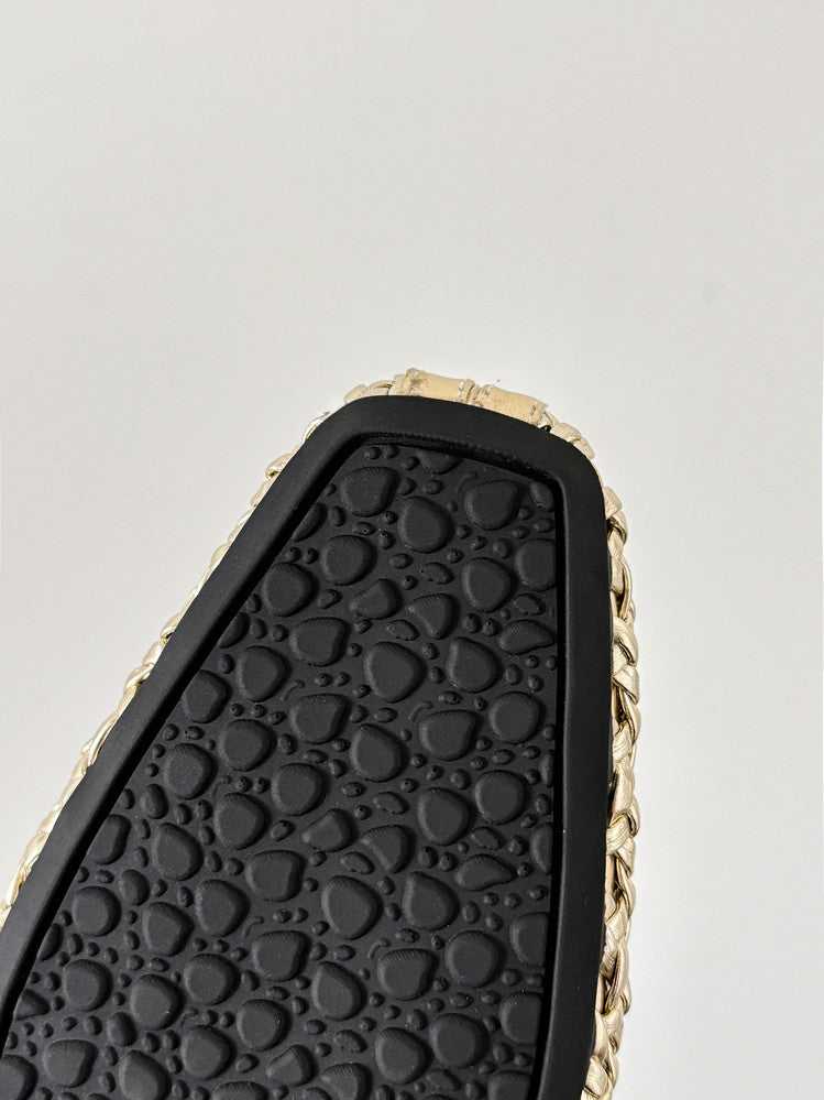 Karin Luna In Stock Spot Goods Hollow Woven One-Strap Closed-Toe Slippers