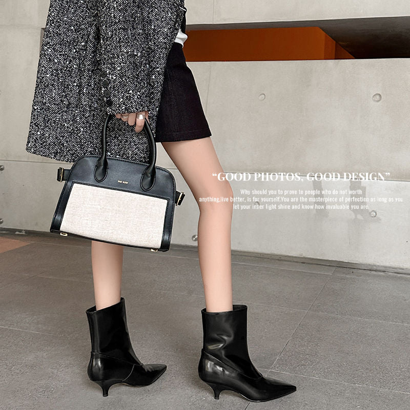 Karin Luna In Stock  Spot Goods Elegant kitten heel pointed toe trendy ankle boots