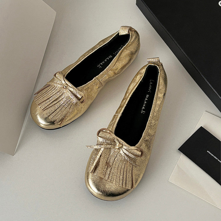 Karin Luna In Stock Spot Goods   Tassel Round Toe Hidden Wedge Mary Jane Shoes