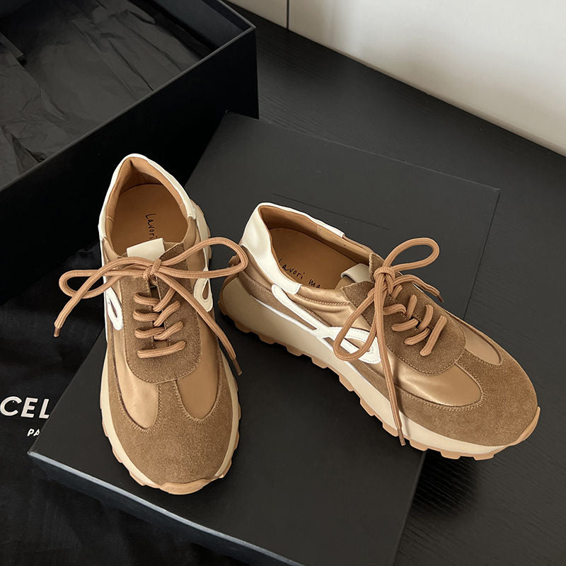 Karin Luna Casual Shoes Series~  In Stock Hot-Selling Versatile Lace-Up Thick-Soled Deep Mouth Single Shoes