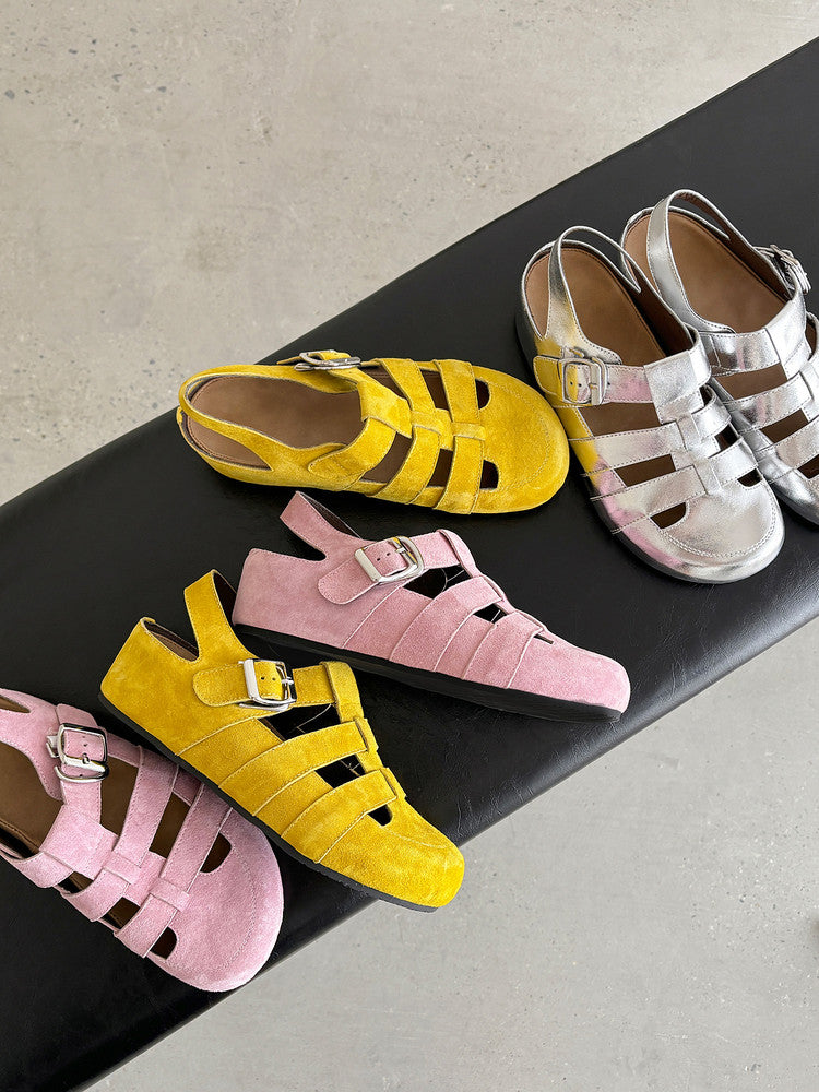 Karin Luna Full Layer Inside and Out~Basic Versatile Perforated Round Toe Birkenstock Shoes