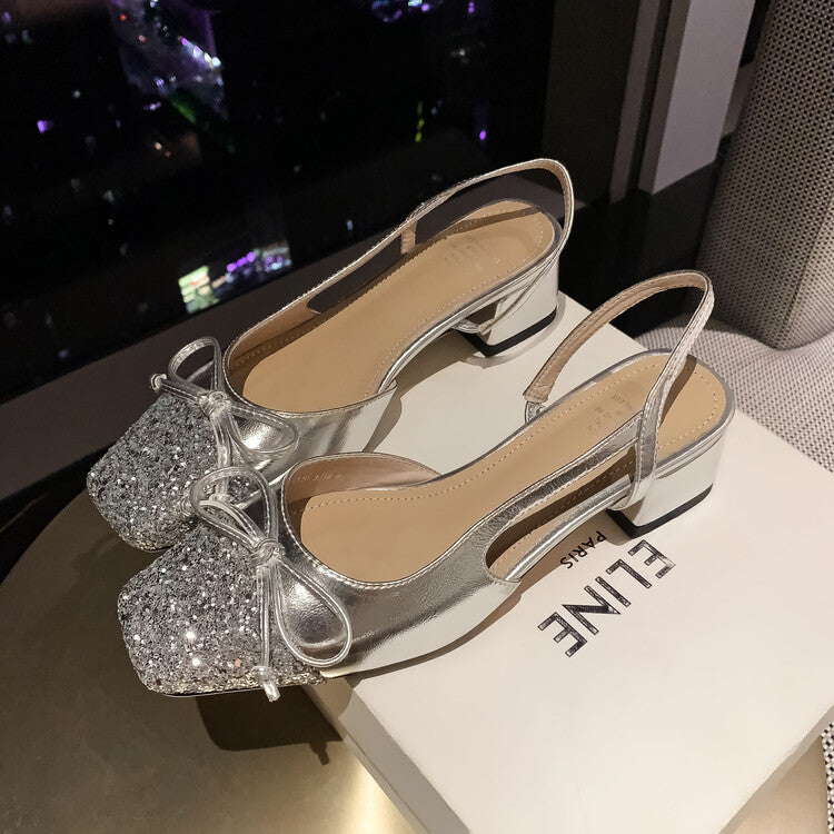 Karin Luna In Stock Spot Goods  Square Head Butterfly Knot Square Toe Unique Gretel Sandals