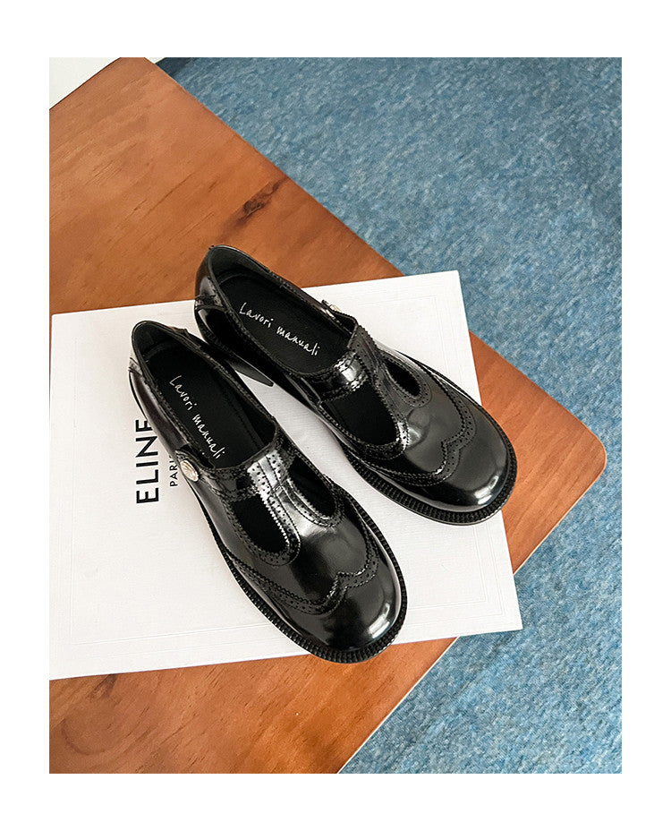 Karin Luna In Stock Spot Goods  Color Matching t Round Toe British Style Single Shoes