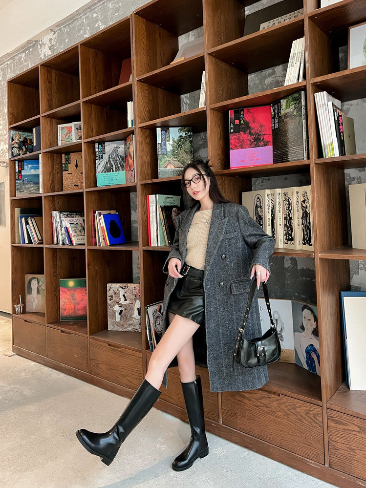 Karin Luna In Stock In-stock Basic Classic Timeless Round Toe Casual Riding Boots