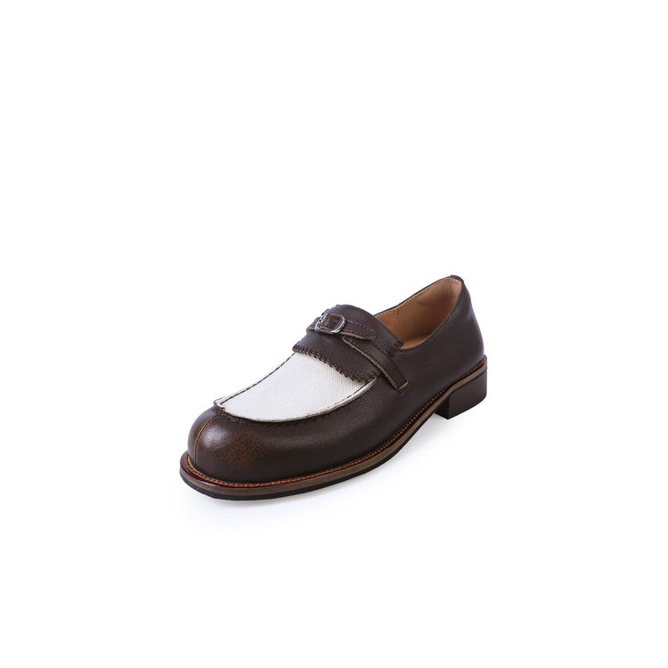 Karin Luna Casual Shoes Series~  In stock Classic color-blocking British style deep-mouth single shoes