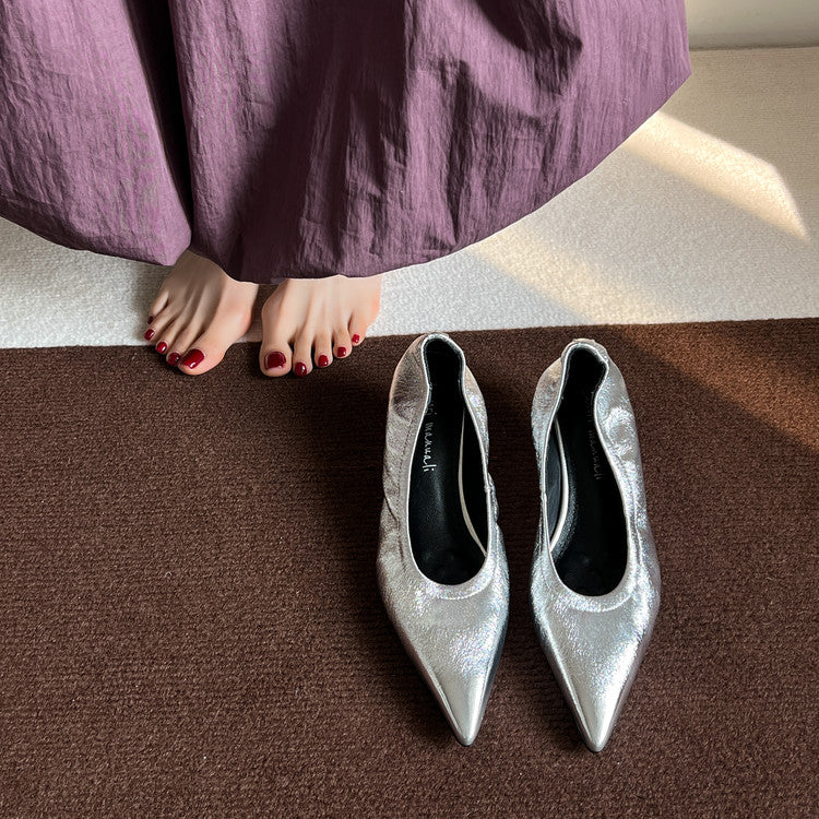Karin Luna In Stock Spot Goods    Vintage Classic Style Shallow Mouth Single Shoes