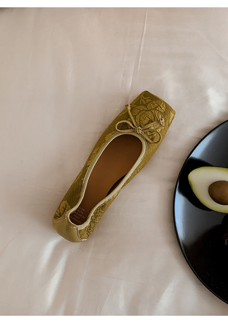 Karin Luna In Stock  In stock  Vintage Chinese Style Embroidered Rose~ Butterfly Knot Granny Shoes