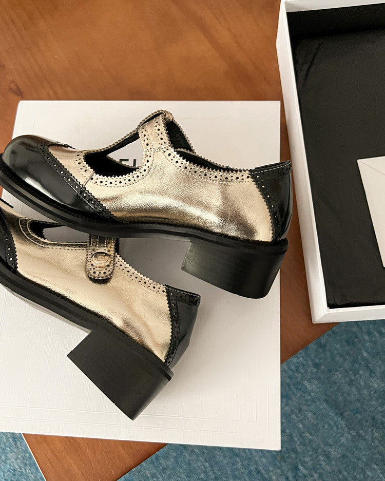 Karin Luna In Stock Spot Goods  Color Matching t Round Toe British Style Single Shoes