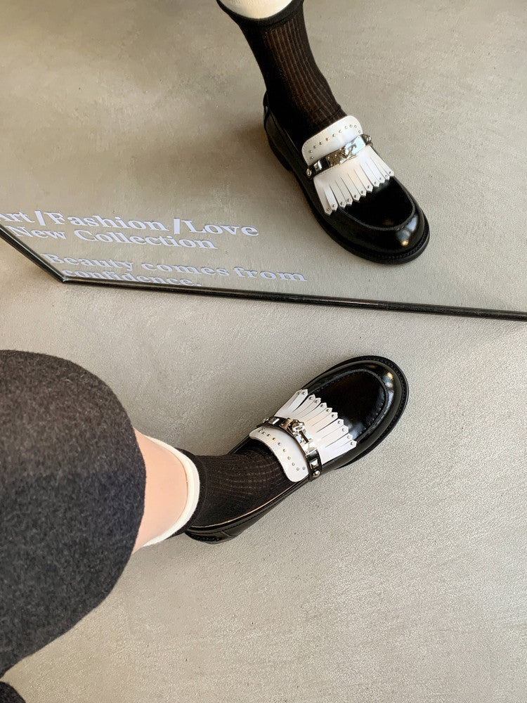 Karin Luna Casual Shoes Series~ Spot Goods Spot Goods Hot-selling Tassel Element Small Gold Buckle Single Shoes