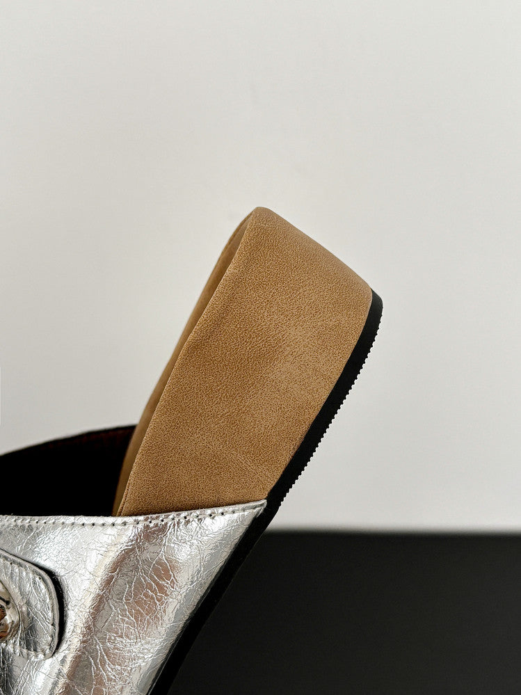 Karin Luna   Casual Style   Thick Sole Belt Buckle Slide Sandals