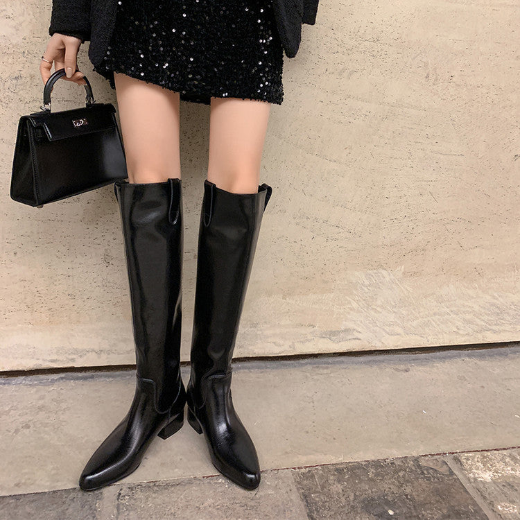 Karin Luna In Stock In Stock Classic Slip-On Straight Long Boots
