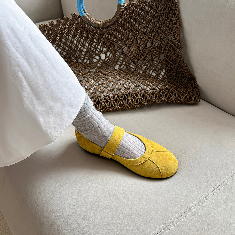 Karin Luna Casual Shoes Series~  In Stock In Stock Magic Tape Round Toe Internal Height Increase Single Strap Flats