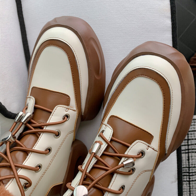 Karin Luna In Stock  Spot Goods  Hot-selling Sports Thick Sole Thickened Fur Snow Boots Full cowhide