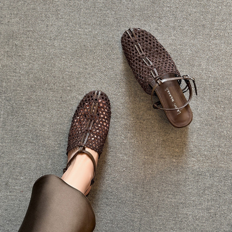 Karin Luna In Stock Spot Goods  Resort Style Series~Casual woven closed-toe flat sandals