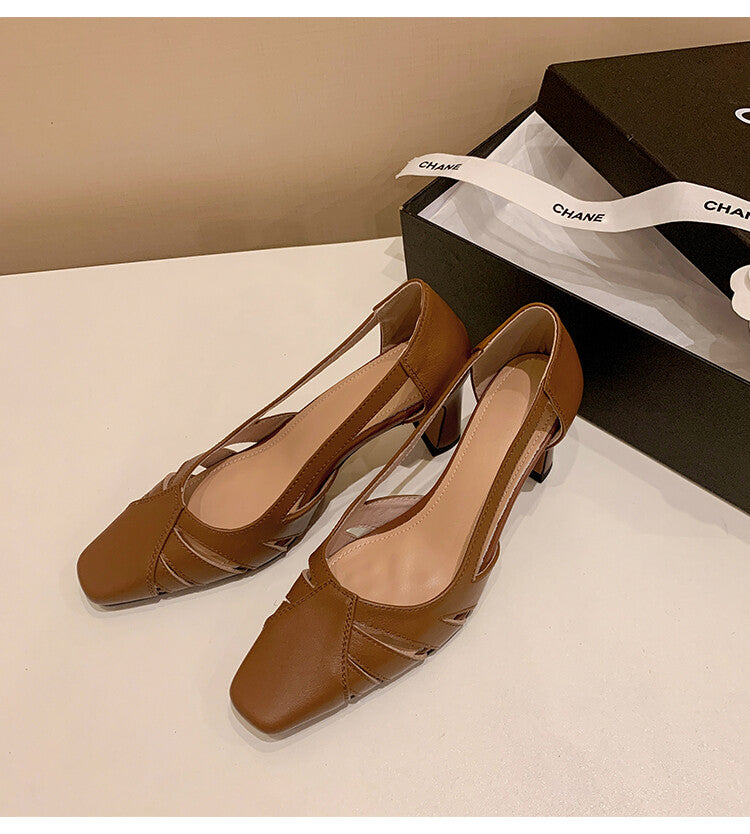 Karin Luna Hot-Selling Retro Big Item Big Goods Available for sale all seasons French-style Hollow Out Single Shoes Full leather inside and out