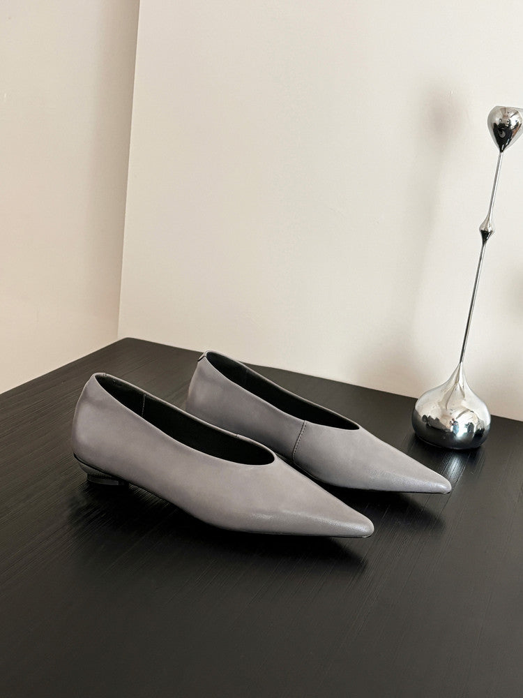 Karin Luna In Stock Spot Goods Classic three-color pointed toe metal heel shoes