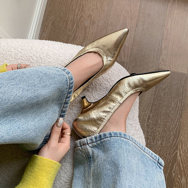 Karin Luna In Stock Spot Goods    Vintage Classic Style Shallow Mouth Single Shoes