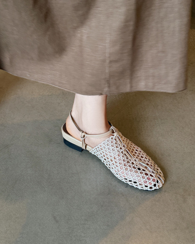Karin Luna In Stock Spot Goods  Resort Style Series~Casual woven closed-toe flat sandals