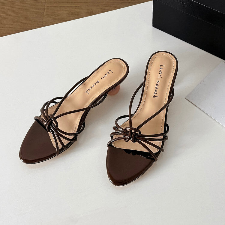 Karin Luna In Stock In Stock  In Stock Round Toe Cross Hollow Round Toe Stiletto Slippers