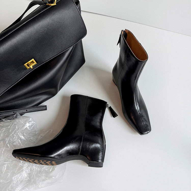 Karin Luna Basic Versatile  Square toe Hot-selling Short Boots