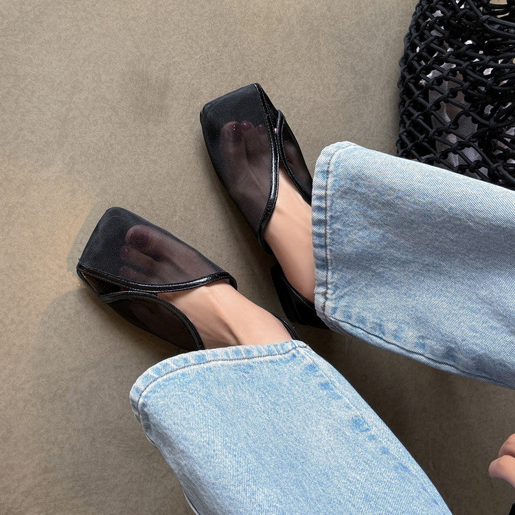 Karin Luna In Stock Spot Goods  Square Toe Mesh Sandals