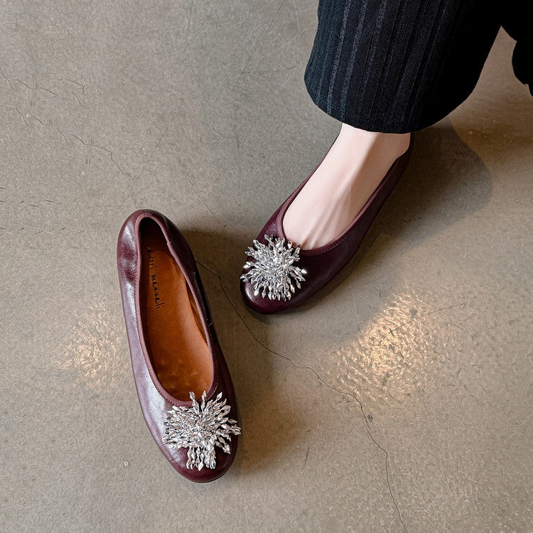 Karin Luna Full Leather Inside and Out~Gorgeous Fireworks Flat Granny Shoes