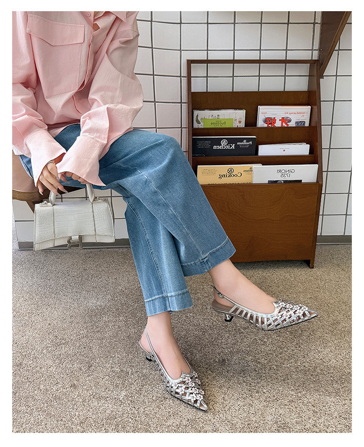 Karin Luna In Stock Spot Goods  Purely Handmade Flowers High-end Hollow Out Sandals