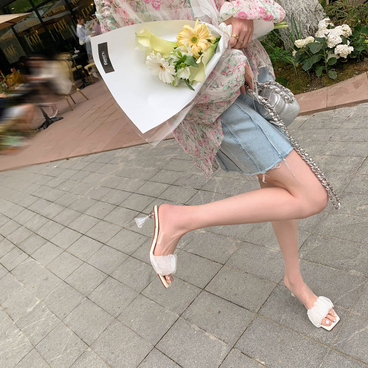 Karin Luna In Stock Spot Goods The feeling of summer Breathable Organza Elegant Slippers