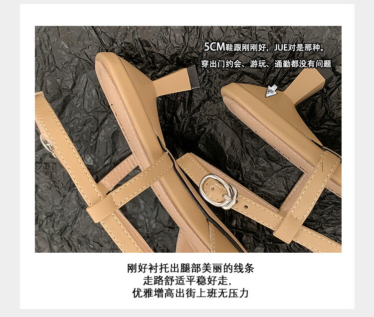 Karin Luna In Stock 24New Year's stock is now available Color Block Pointed Toe Full Leather Sandals