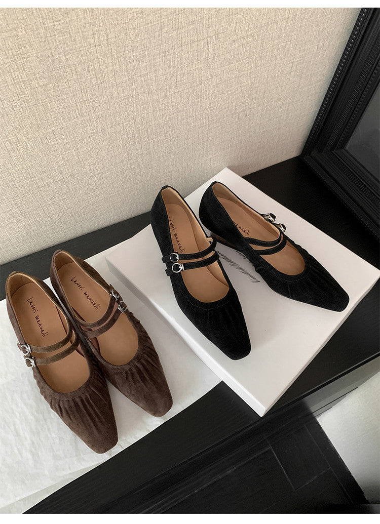Karin Luna Full Leather Inside and Out Popular Element Amber Heel Elegant French Style Single Shoes