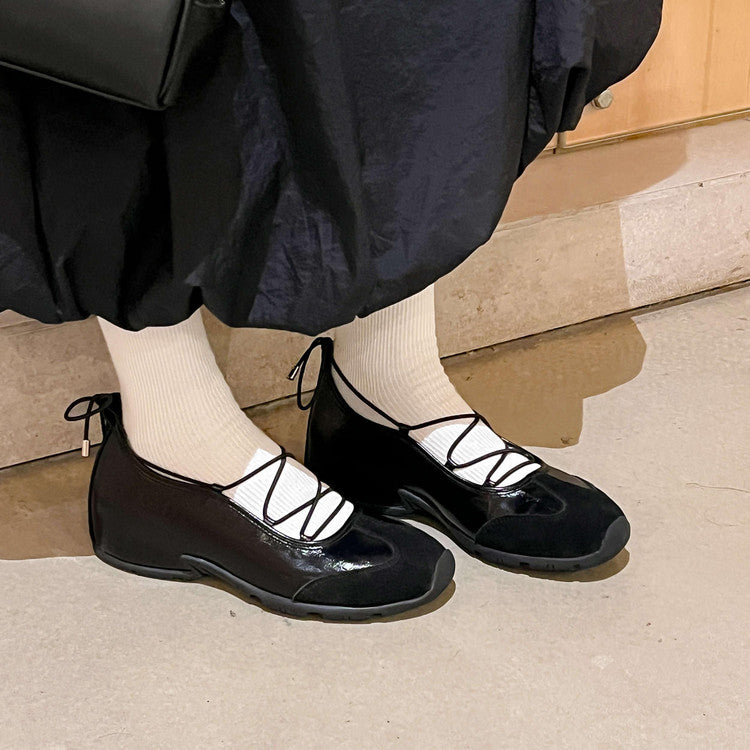 Karin Luna Basic Versatile British Style Casual Lace-up Flats