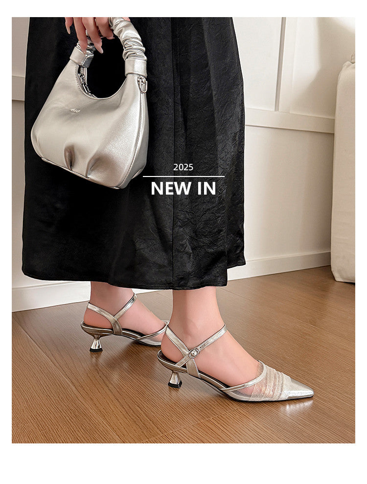 Karin Luna In Stock Spot Goods  Elegant Mesh Pointed Toe Sandals